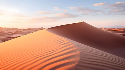 Fototapeta na wymiar Sand dunes in the Sahara desert at sunset, Morocco, Africa