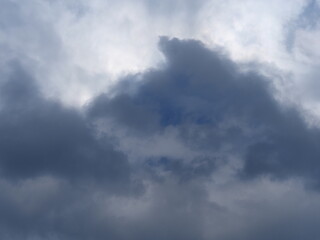 blue sky completely covered with clouds