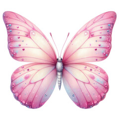 Gilter Pink Butterfly Clipart Illustration