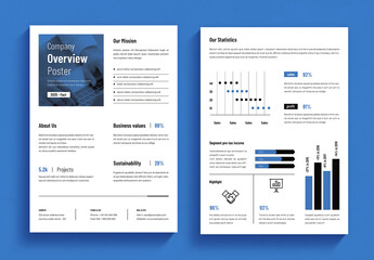 Company Overview Poster Template - obrazy, fototapety, plakaty