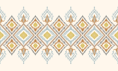 Hand draw African Ikat floral paisley embroidery.geometric ethnic oriental pattern traditional.great for textiles, banners, wallpapers, wrapping - vector design.