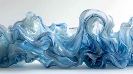 The image is a blue and white wave that is made of glass