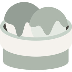 Matcha Ice Cream Illustration