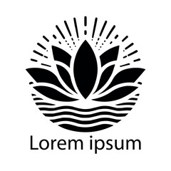 Fototapeta premium A yoga lotus logo design