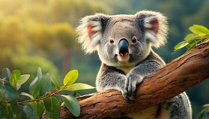koala in tree - obrazy, fototapety, plakaty