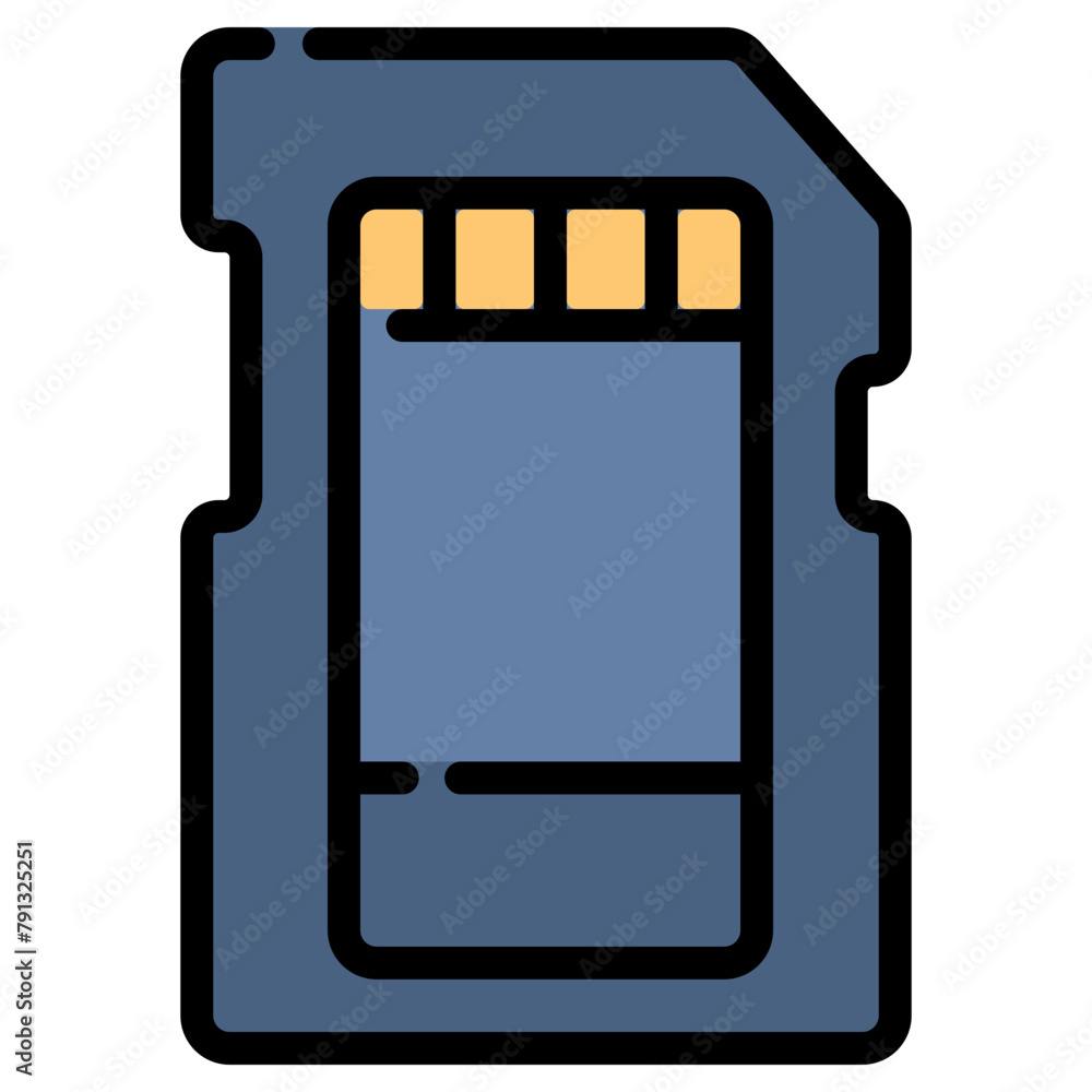 Poster memory card vector icon filled line style. perfect use for logo, presentation, website, and more. mo