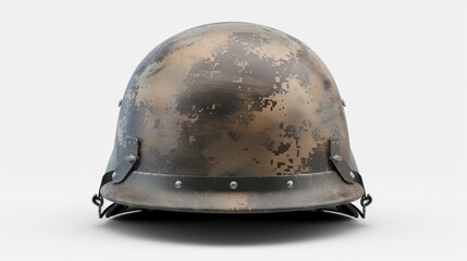 Tough and rugged blank mockup of a militarystyle combat helmet .
