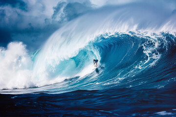 A surfer is riding a wave in the ocean - Powered by Adobe