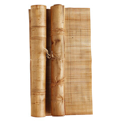 Mockup of an ancien parchment sroll on alpha transparent background, AI generated 