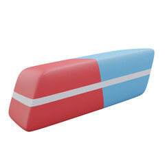 eraser, office 3d icon illustration with transparent background