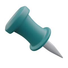 push pin, office 3d icon illustration with transparent background