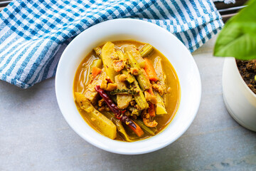 selective focus of famous Bengali recipe 