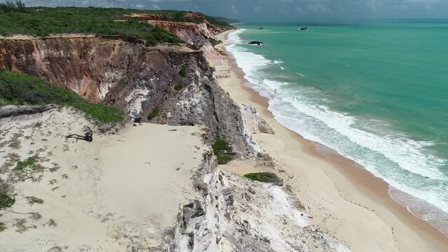 Aerial view of Arapuca Beach, Paraíba south coast - Conde, Paraíba, Brazil