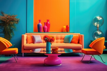 Colorful Contrast: Highlight the vibrant colors of the decor against a contrasting background.