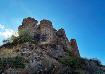 Ruins of the Amberd fortress on Mount Aragats, Armenia