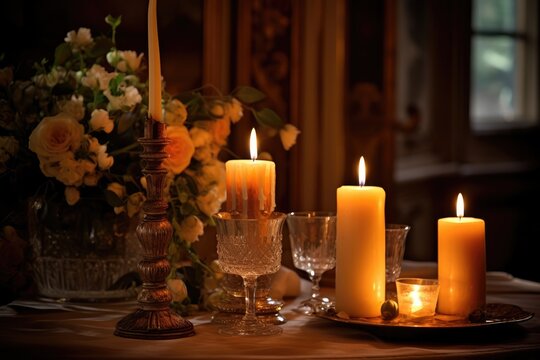 Candlelit Evening: Photograph the decor in the soft glow of candlelight.