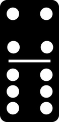 Domino icon in Fill style. Domino bones art design. Abstract concept for game graphic element. Block for gambling. Series wooden chip. Stone for tournament, casino isolated on transparent background.