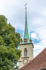 Beautiful architecture and design of church building in the old town of Bern, Switzerland, 15 Aug 2022