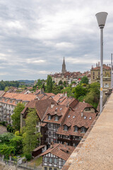 City landscape and historical places of Bern viewed from the bridge, Switzerland, 15 Aug 2022