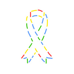 Autism colorful ribbon dotted line