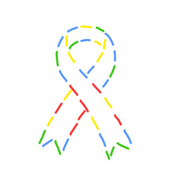 Autism colorful ribbon dotted line