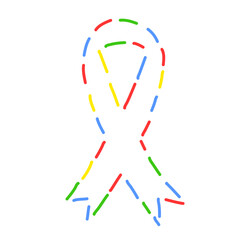 Autism colorful ribbon dotted line