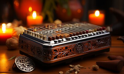 Musical Instrument on Wooden Table