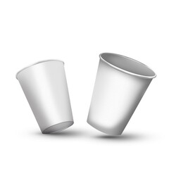 white plastic container cup isolaation with background