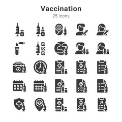 25 icons collection about vaccination and related topic