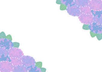 紫陽花の角フレームイラスト