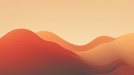 A graphic design portfolio image displaying a brand logo created with fluid curved lines set against a backdrop of warm sunset colors representing the designers unique and cohesive style