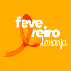 Obraz premium fevereiro laranjaa, ribon oraange