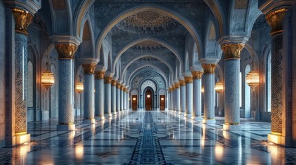 Obraz premium Predawn Serenity in Mosque