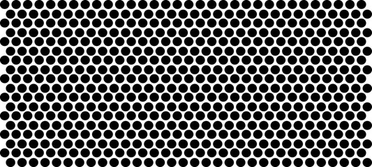 Dots pattern Black vector. Monochrome polka dots abstract background. Dot pattern print. Panorama view. Vector illustration. © Ahmed