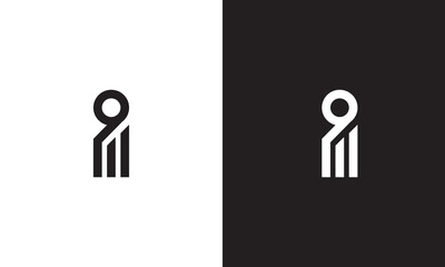 Letter I logo, monogram unique, black and white, Modern premium elegant logo business company, Vector minimalist
