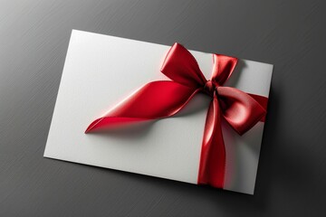 White Card With Red Ribbon