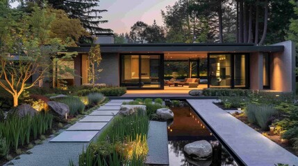 Obraz premium Minimalist Retreat. Exploring Serenity in the Contemporary Oriental Home