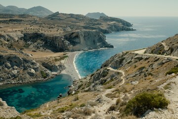 Beautiful greek coast cyprus seaside shore cliffs hiking nature vacation summer mediterranean island tourism waves splashes sunny holiday spain bay rocky beautiful destination