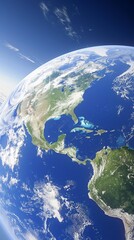 Fototapeta premium A close up of the Earth with the continents and oceans visible