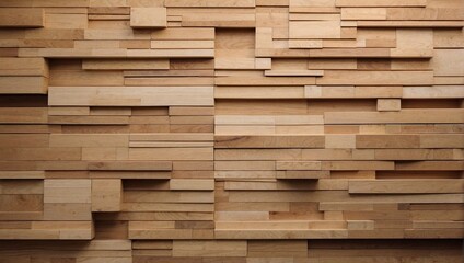 Close Up of Wooden Block Wall