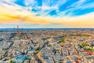 View from the Montparnasse tower on Paris in early spring.