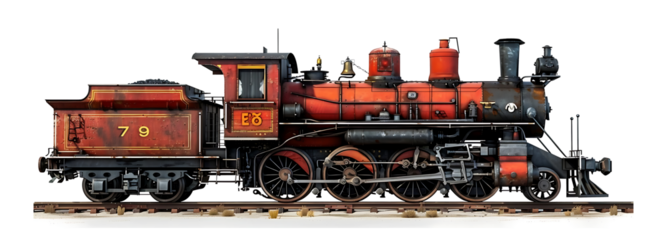 Old locomotive train. PNG