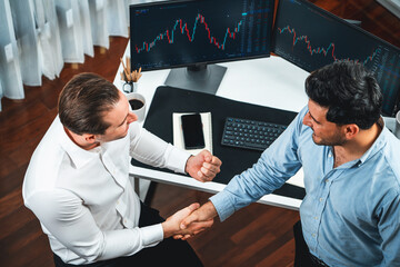 Successful traders in stock market dealing investment project of analysis dynamic currency data,...