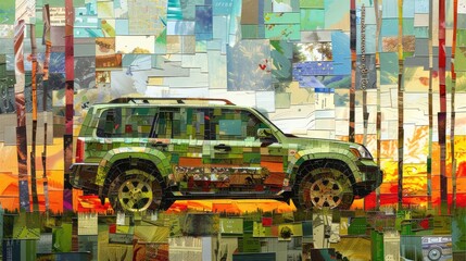 A car is shown in a collage of different images