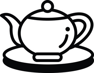 a teapot and saucer in Asian food concept