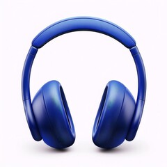 Vibrant blue headphones music technology modern design audio enjoyment
