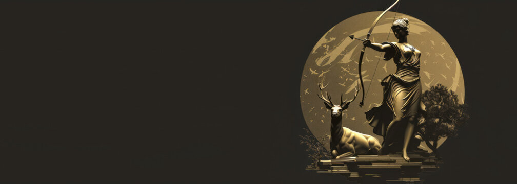 Artemis in Greek religion is the goddess of wild animals, the hunt, vegetation,chastity and childbirth. Artemis was the daughter of Zeus and Leto and the twin sister of Apollo