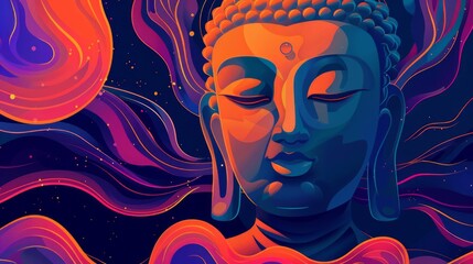 Buddha Siddhartha Gautama was a wandering ascetic and religious teacher who lived in South Asia during the 6th or 5th century BCE and founded Buddhism. - obrazy, fototapety, plakaty