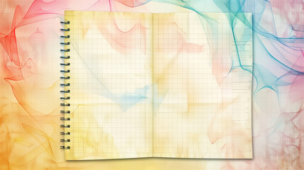 abstract watercolor background with notebook paper texture 