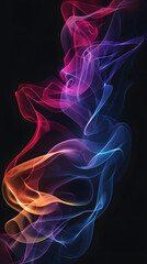 Naklejka premium Abstract background with 3d fluid or smoke, neon colors on black background